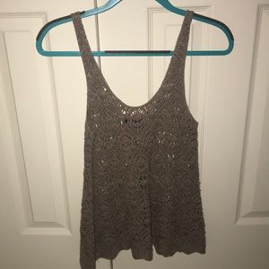 See through knitted tank top